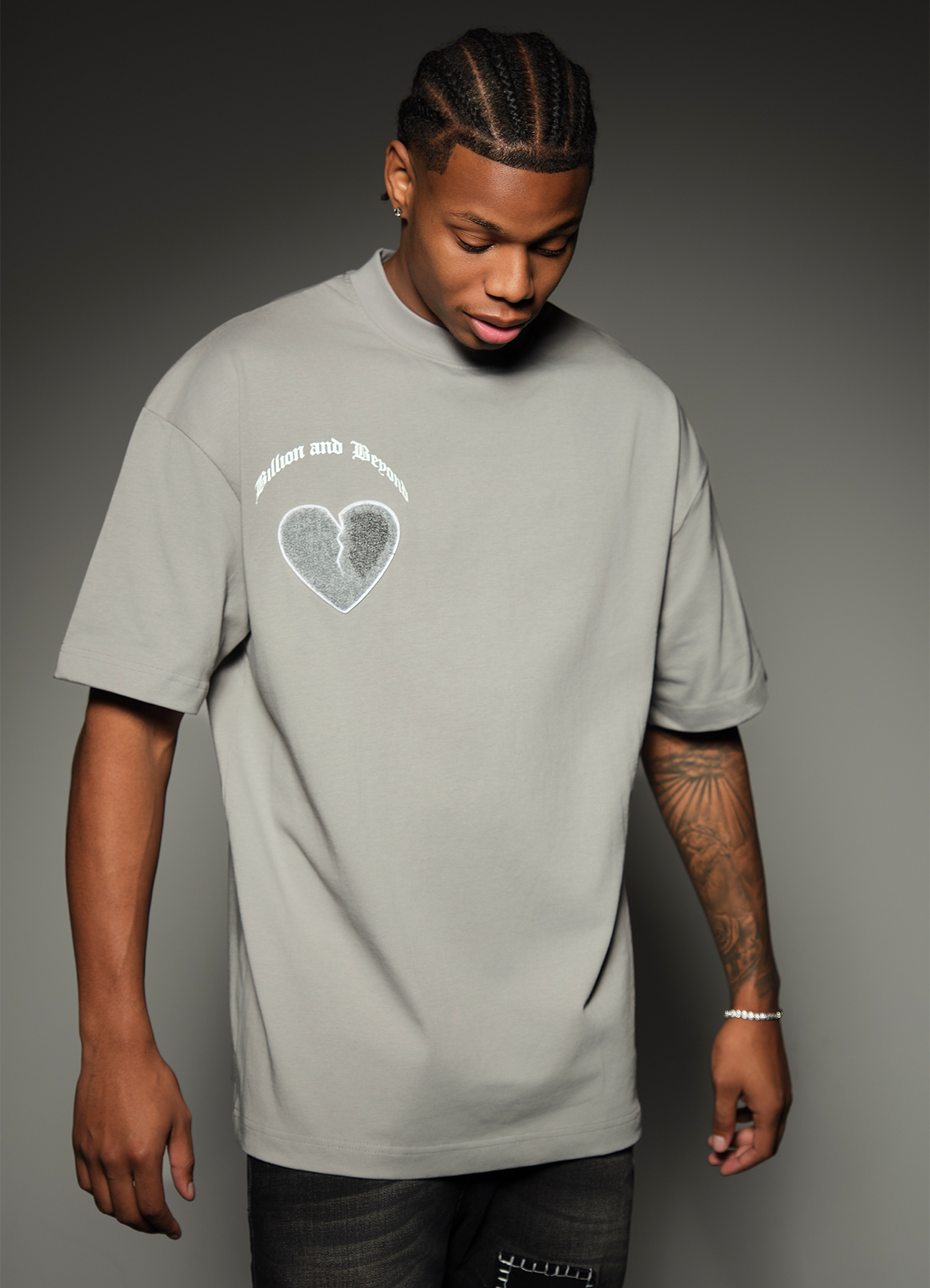CRACK HEART TEE - OYSTER