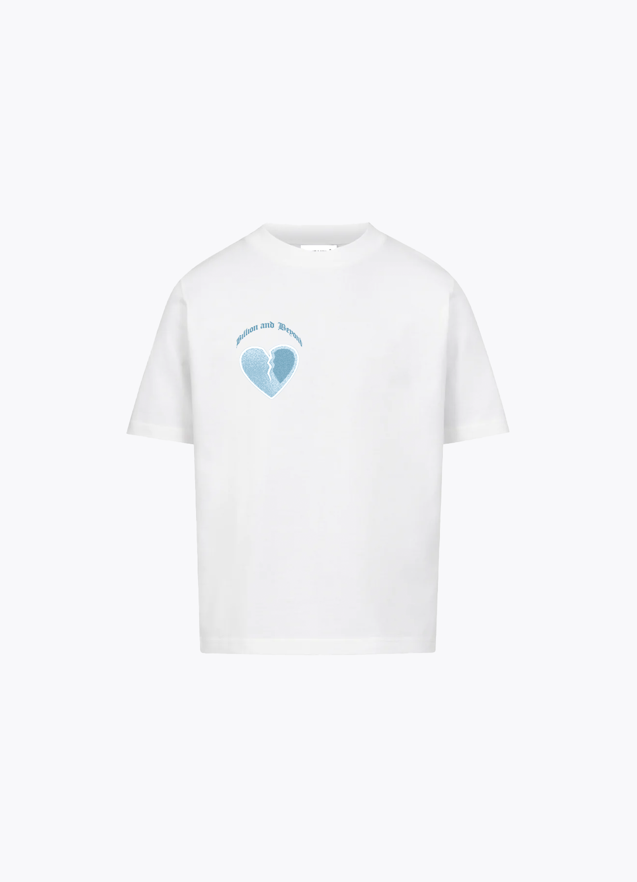 CRACK HEART TEE WHITE/BLUE