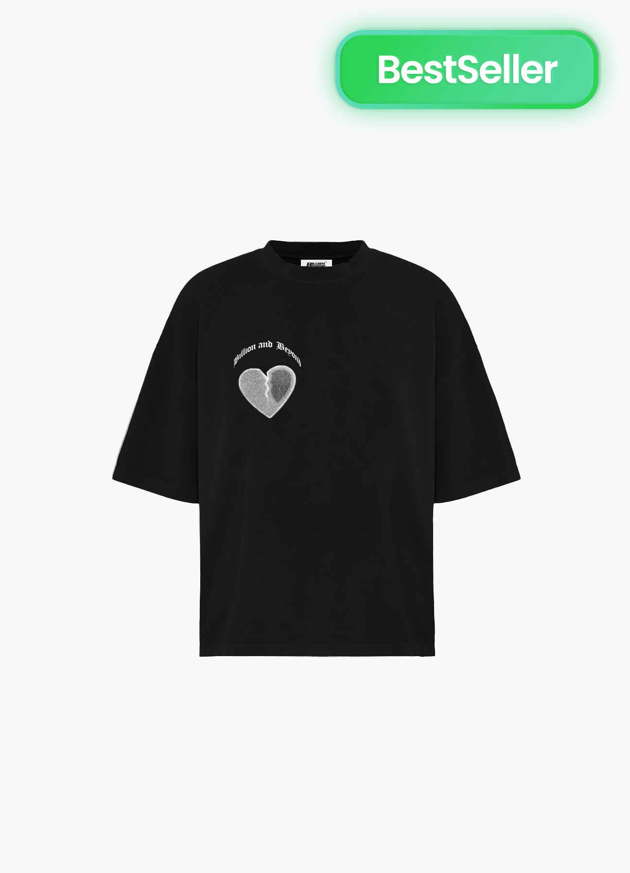 CRACK HEART TEE B/W