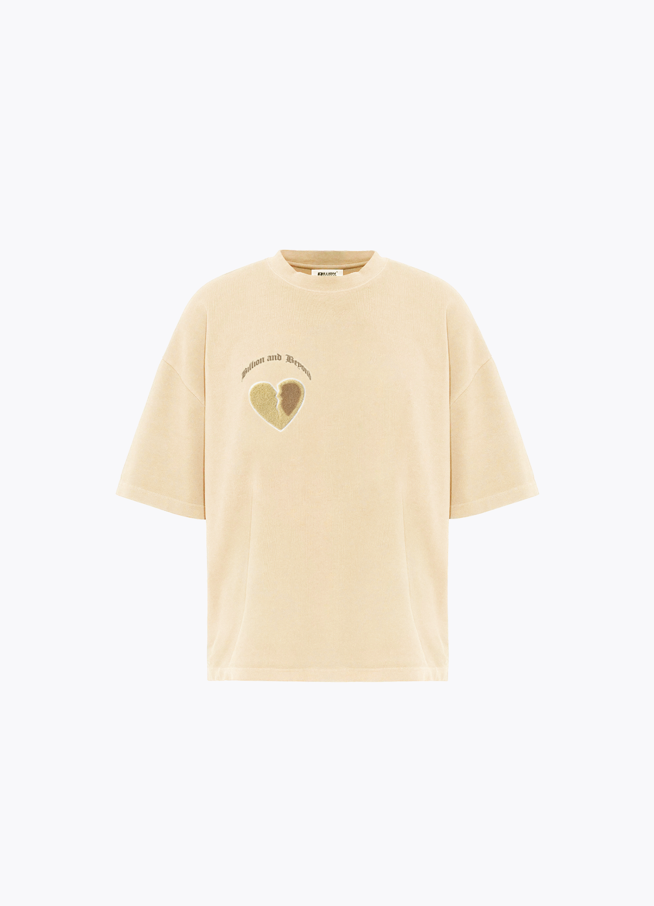 CRACK HEART TEE - BEIGE