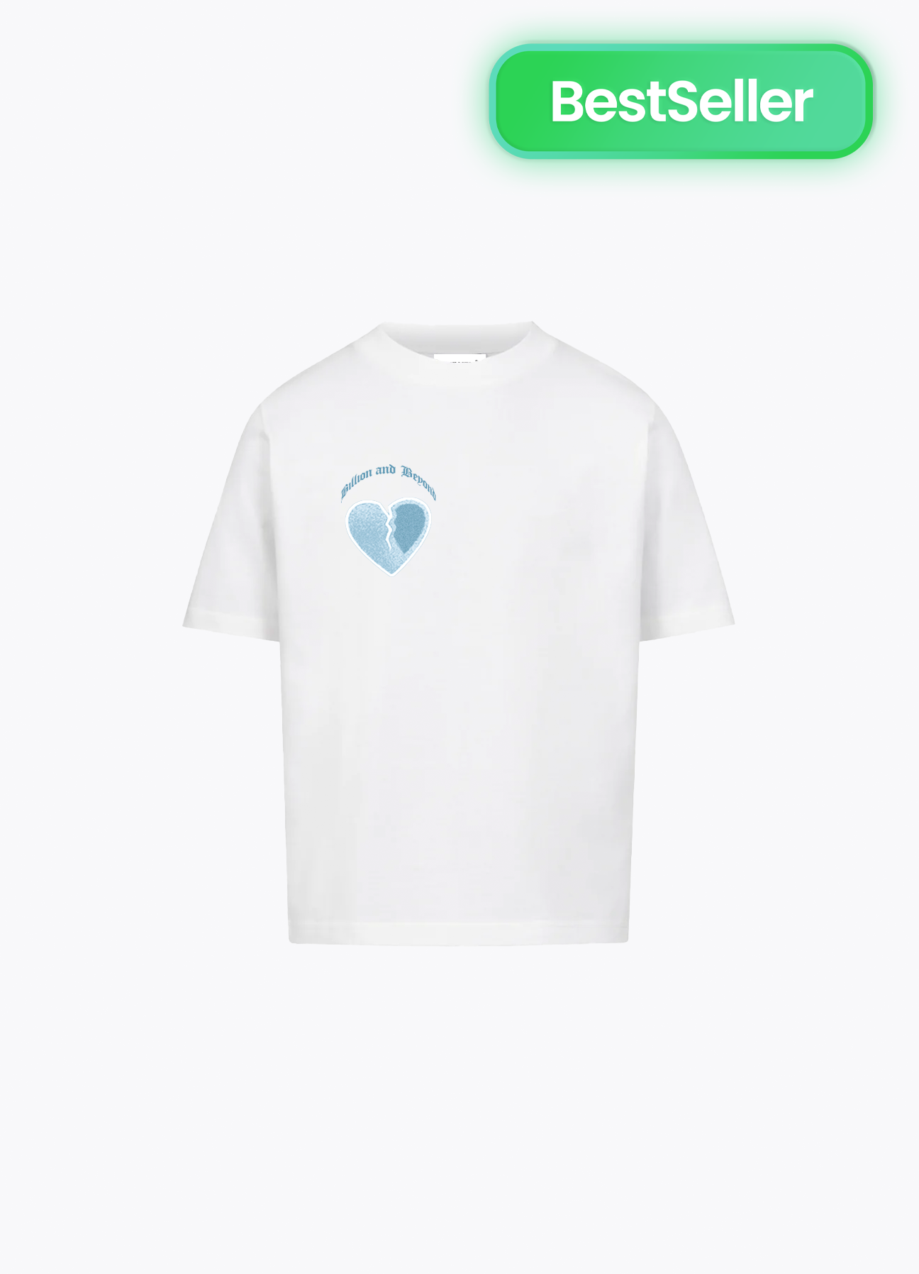 CRACK HEART TEE WHITE/BLUE