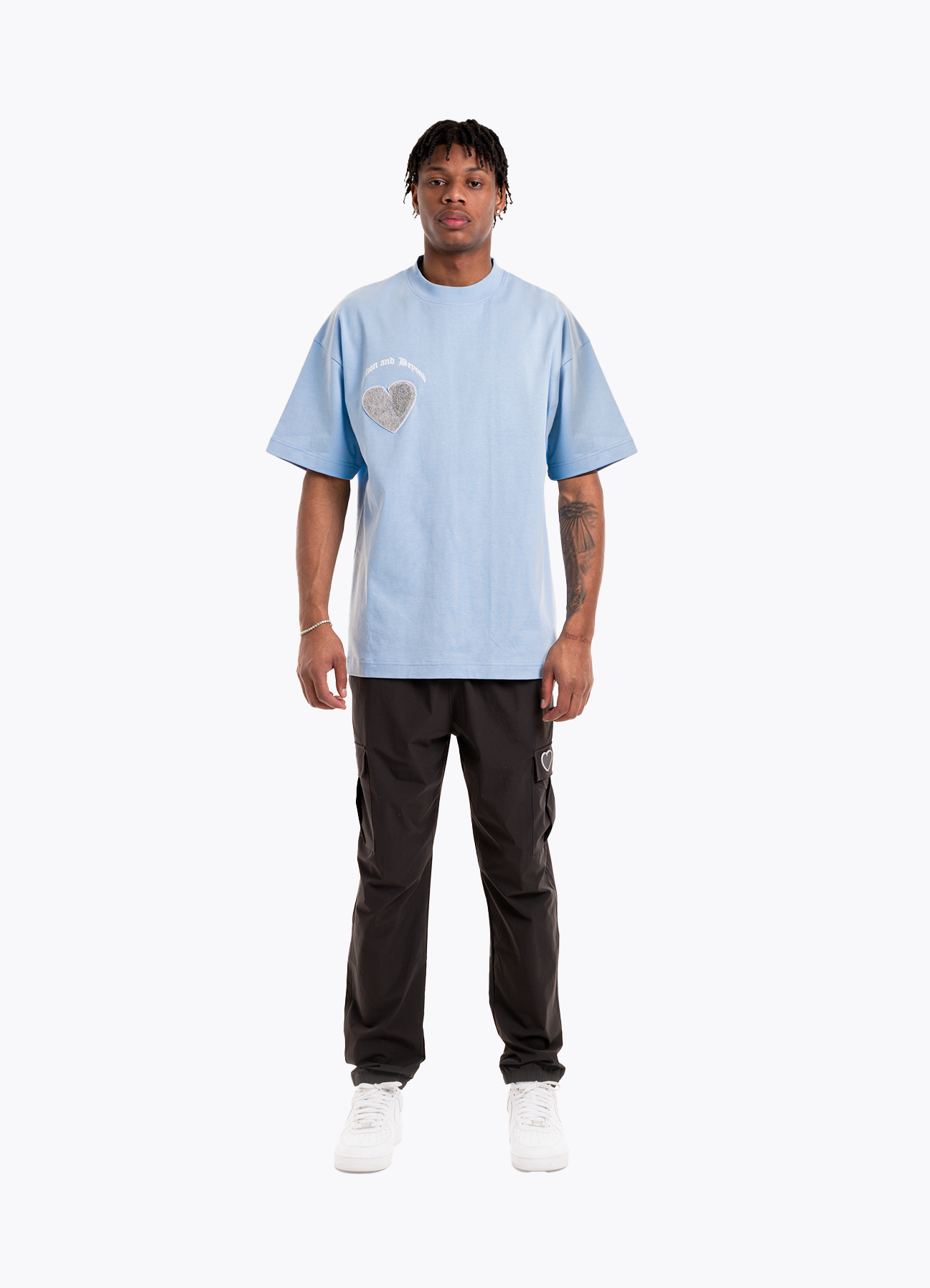 CRACK HEART TEE BABY BLUE