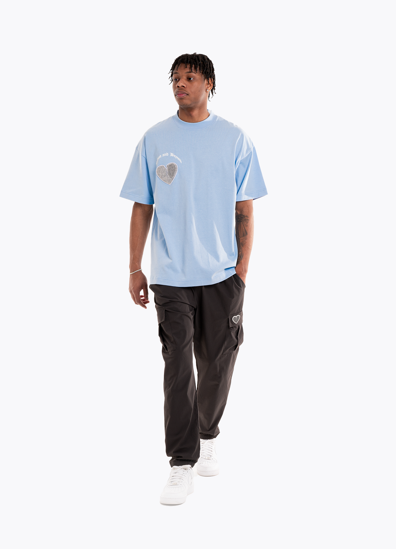 CRACK HEART TEE BABY BLUE