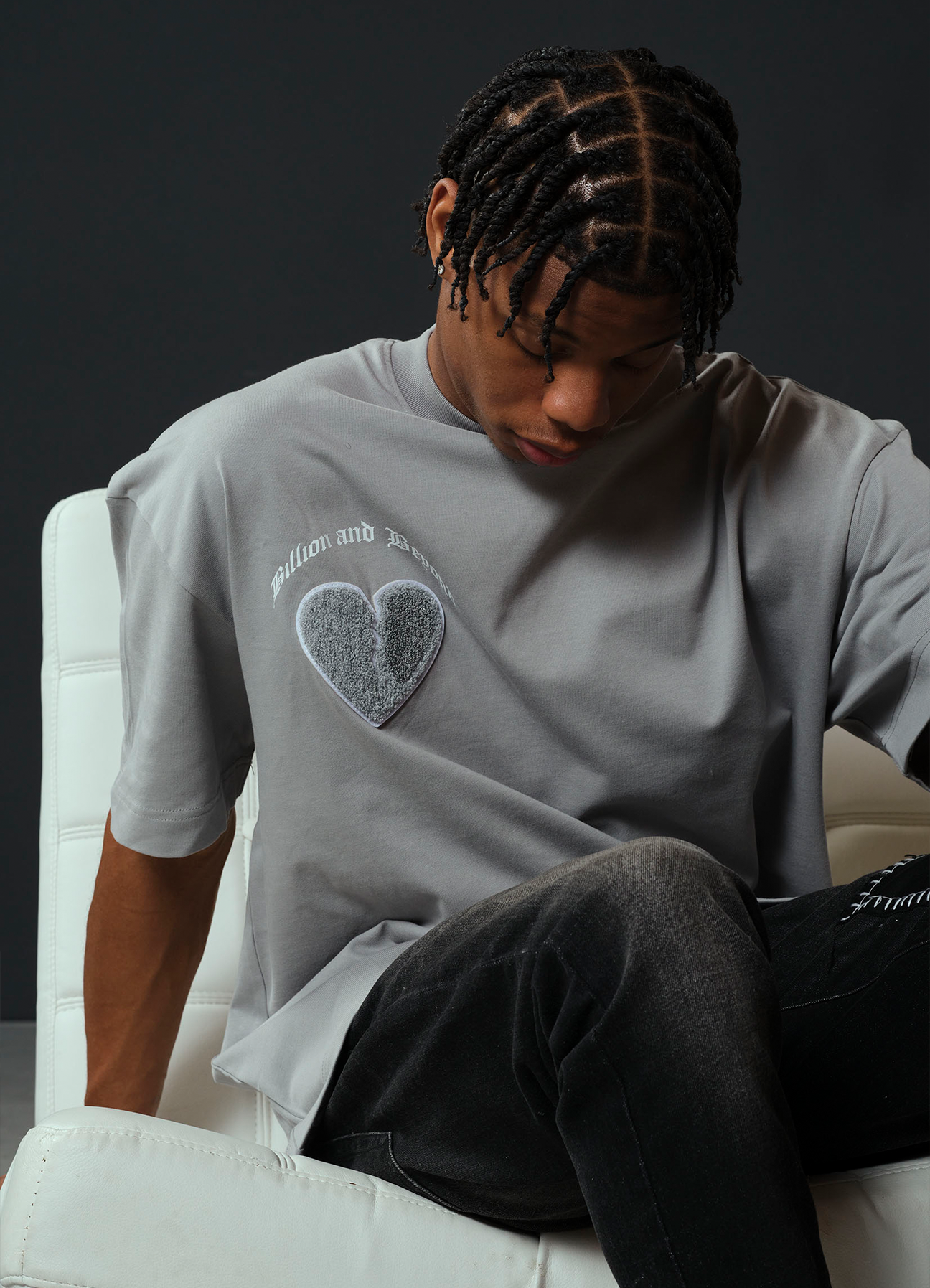 CRACK HEART TEE - OYSTER