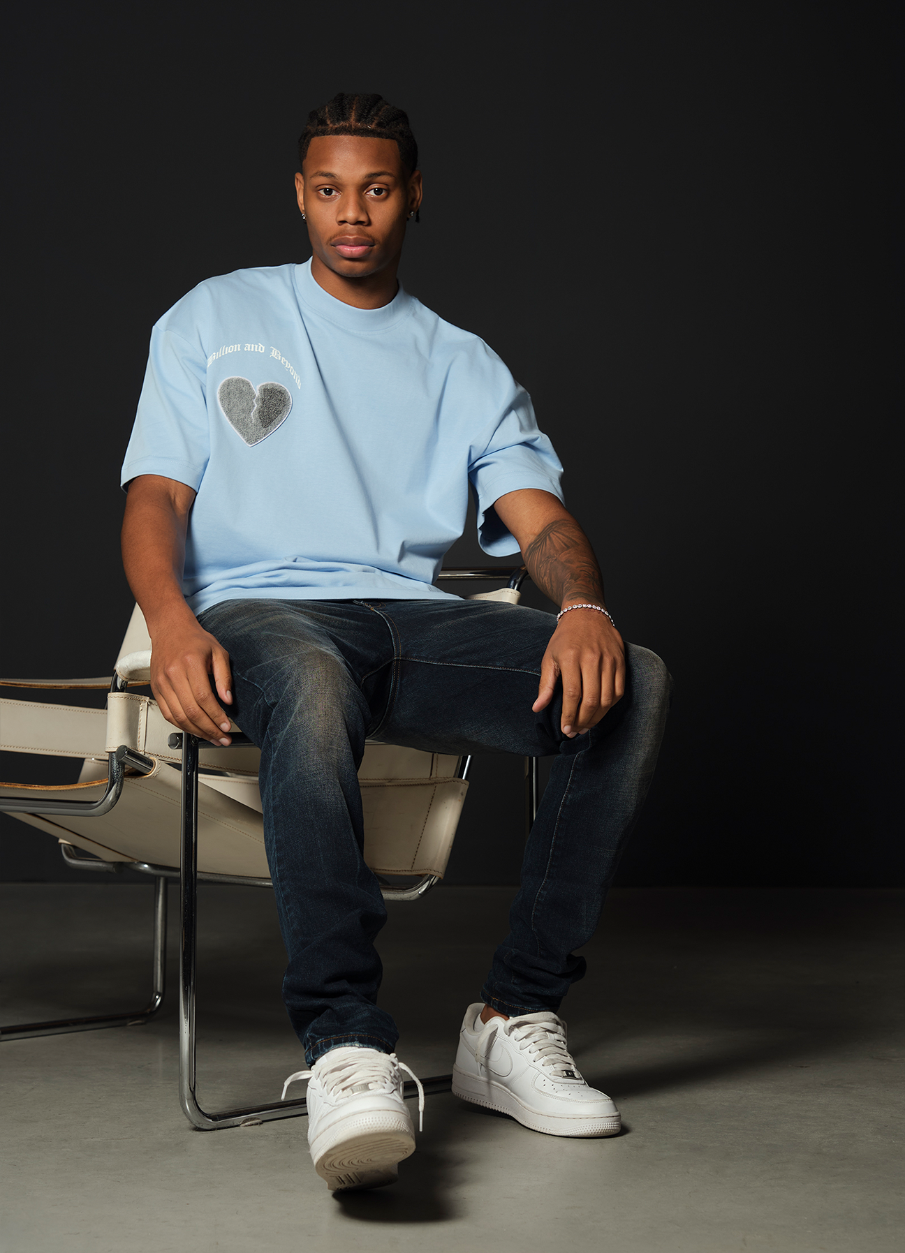 CRACK HEART TEE BABY BLUE