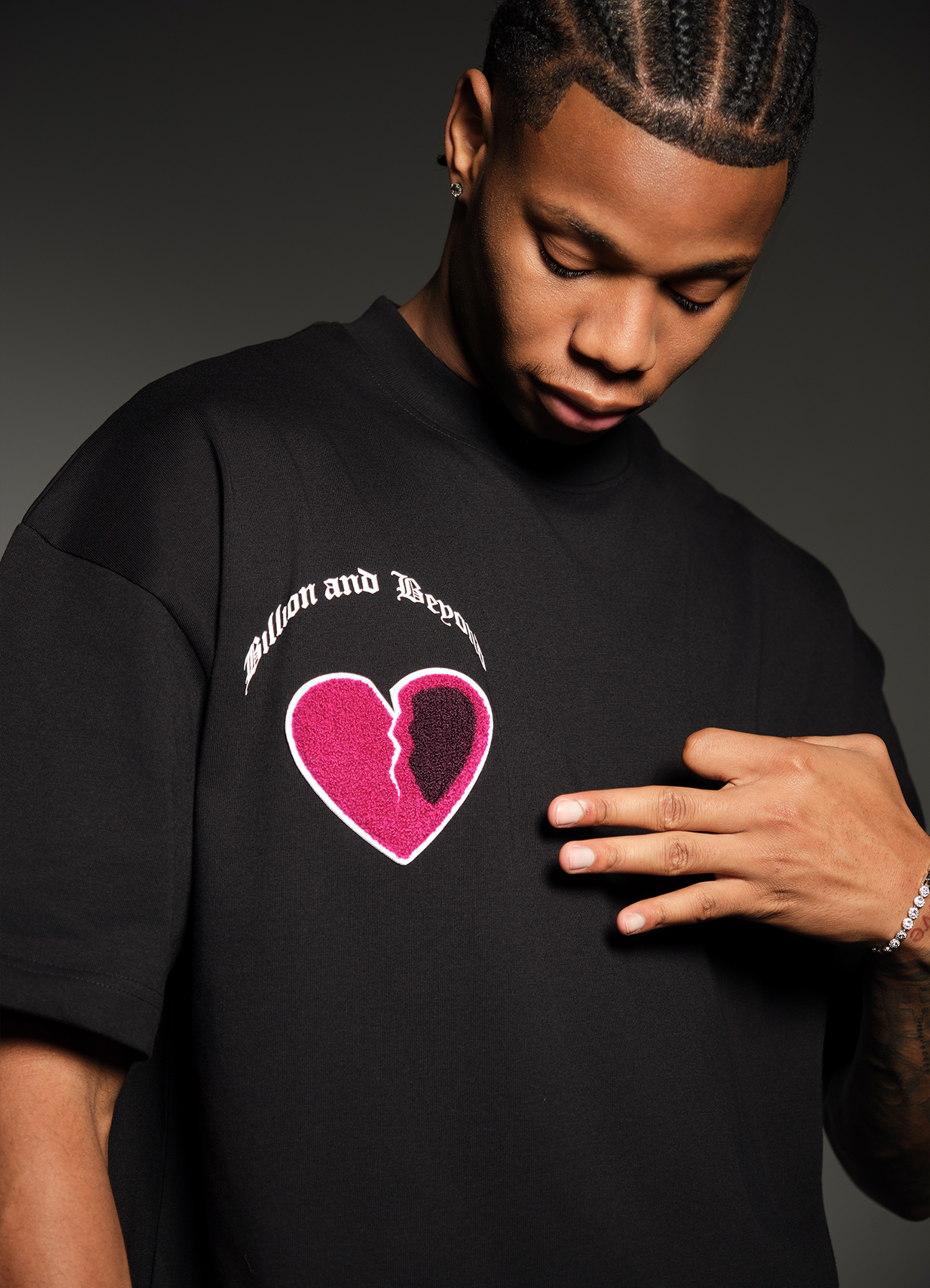 CRACK HEART TEE - PURPLE
