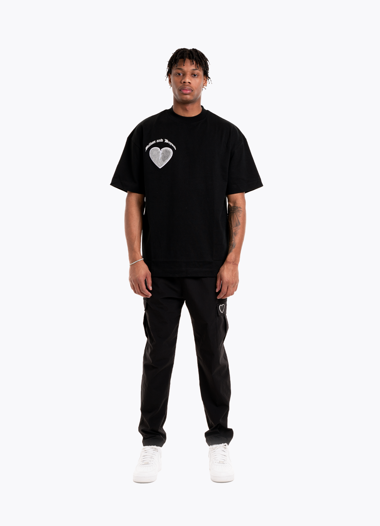 CRACK HEART TEE B/W