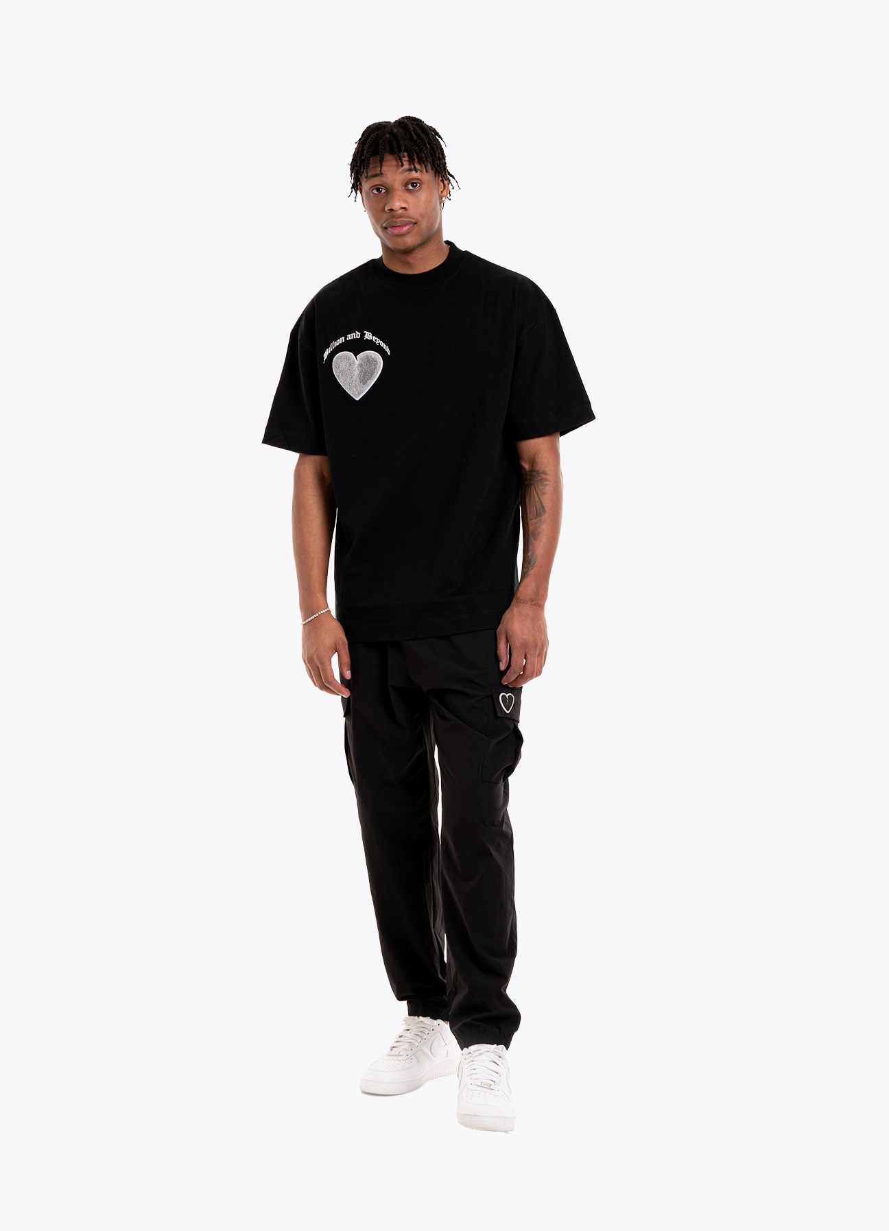 CRACK HEART TEE B/W